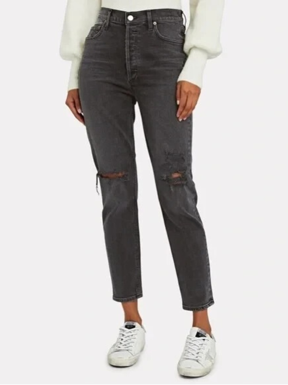 Agolde Nico High-Rise Jeans in Black Cassette Wash -0151